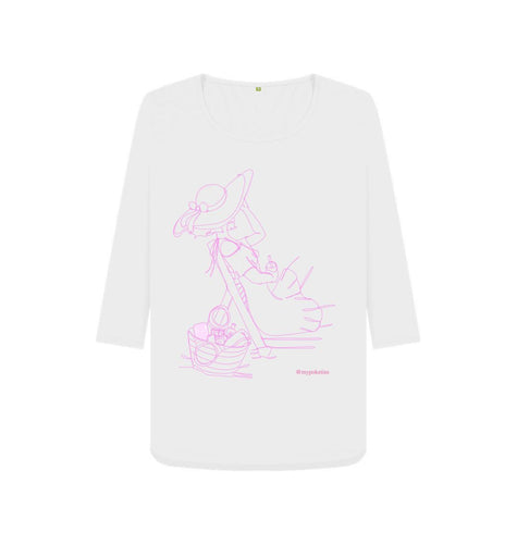 White Poketins\u2122 At The Beach (3\/4 Sleeve T-Shirt)